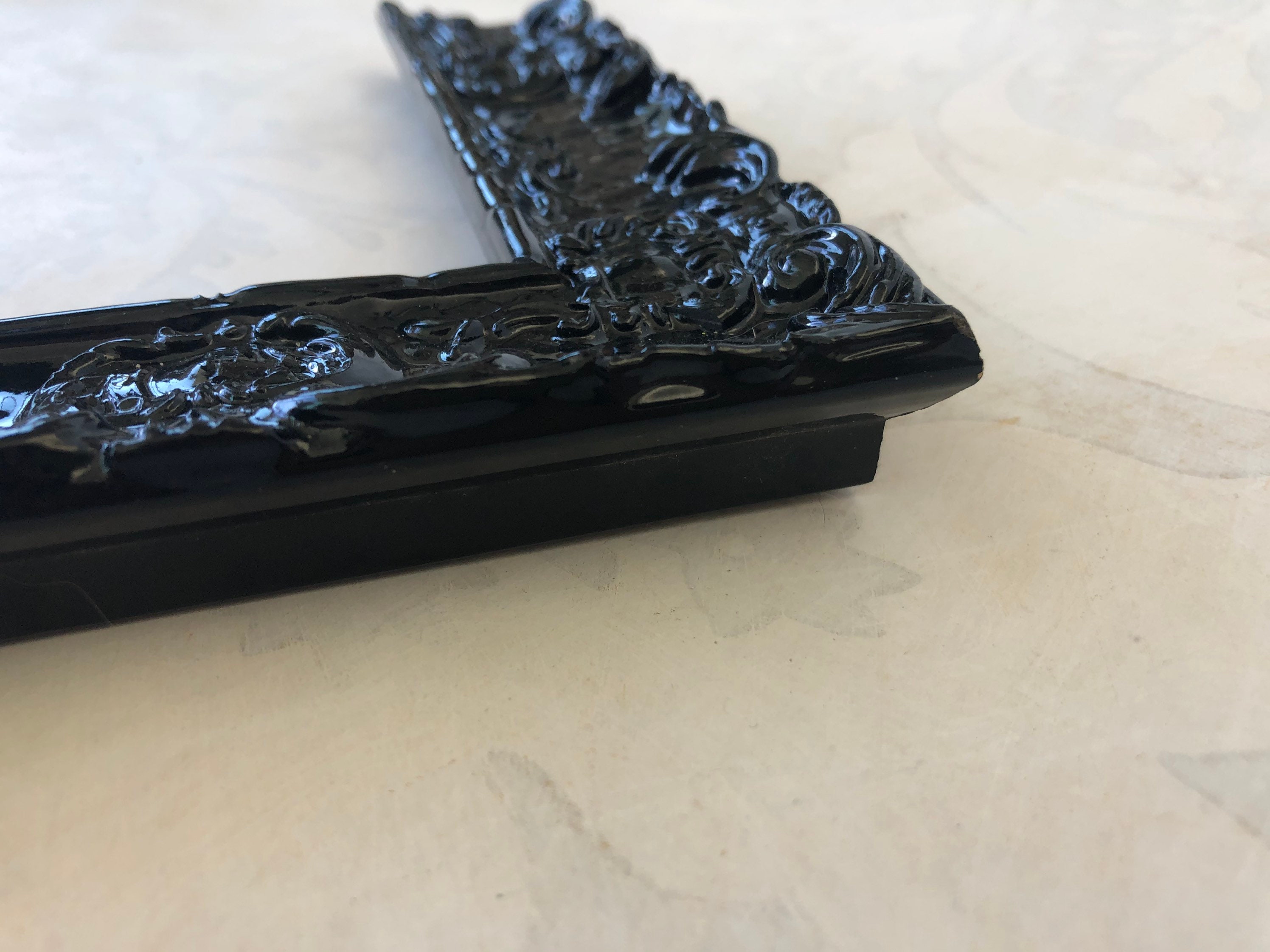 Ornate Black Lacquer Picture Frame Vintage Victorian Gothic Etsy