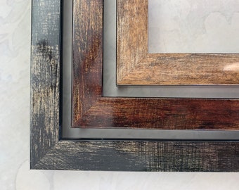 Urban Rustic Picture Frames in Black, Warm Silver and Mahogany Red - 20x30 16x20 11x14 10x10 9x12 8.5x11 8x10 6x6 5x7 4x4 A4 A3 A2