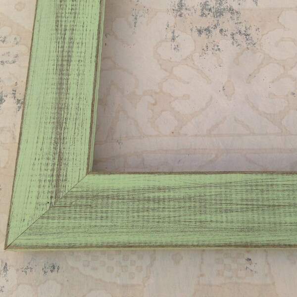 Rustic Green Picture Frames- Reclaimed Barn Wood Frames- Farmhouse Frame 4x4, 4x6, 5x5, 5x7, 8x8, 8x10, 8.5x11, 11x14, 16x20, 18x24, 24x30 -