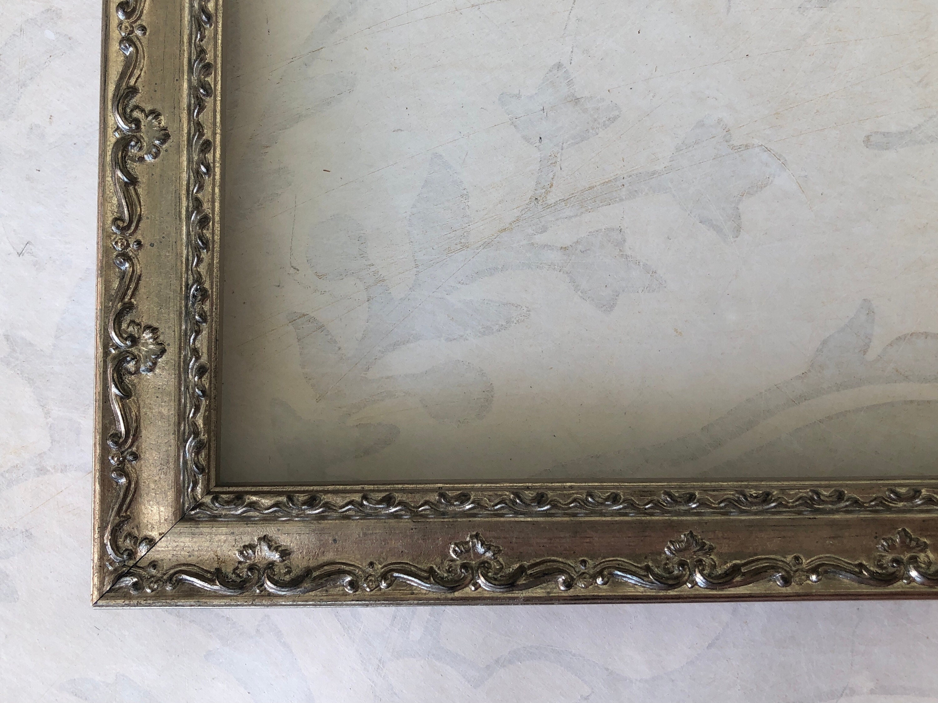 Craft Supplies & Tools Materials Vintage Pewter Metal Picture Frame for