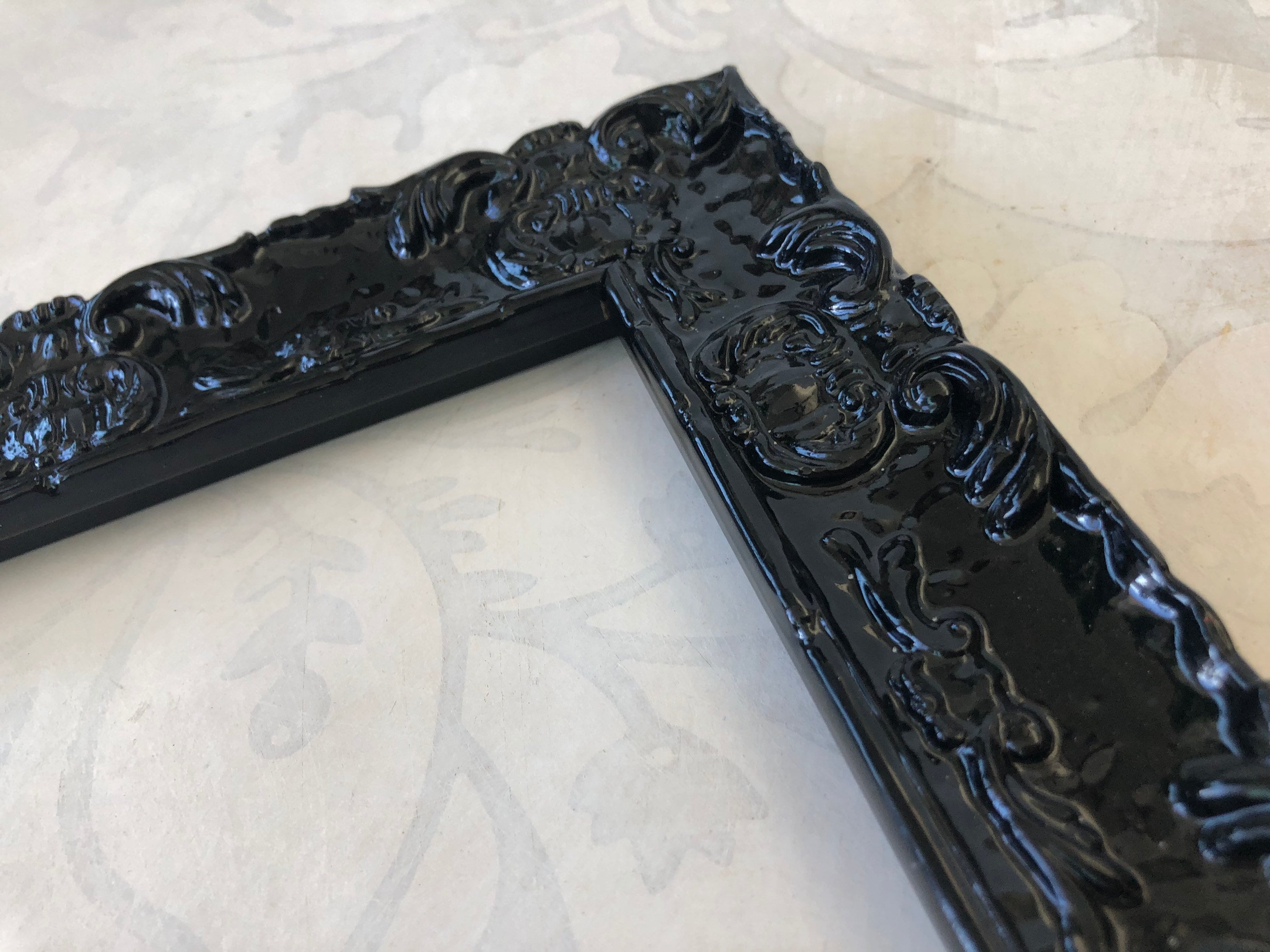Ornate Black Lacquer Picture Frame Vintage Victorian Gothic Etsy