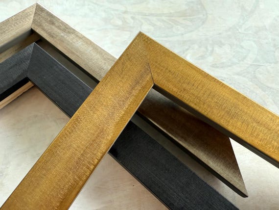 Dark Gold Picture Frame-With Etched "Brass" Finish Contemporary Minimalist Design- Custom Sizes 4x6 8x10 9x12 11x14 12x16 12x18 A1 A2 A3 A4