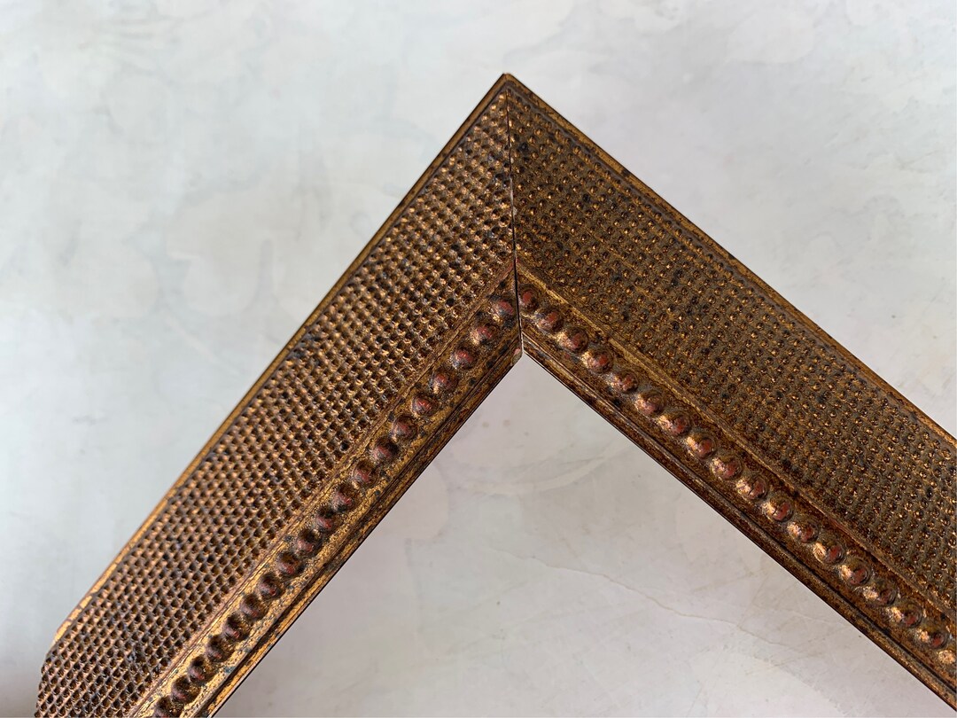 Beaded Wedge Antique Gold Picture Frame Custom Picture Framing 24x36