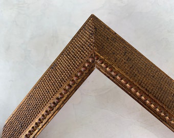 Beaded Wedge Antique Gold Picture Frame- Custom Picture Framing- 24x36 20x30 18x24 16x20 11x14 10x10 9x12 8.5x11 8x10 6x6 5x7 4x4 A4 A3 A2