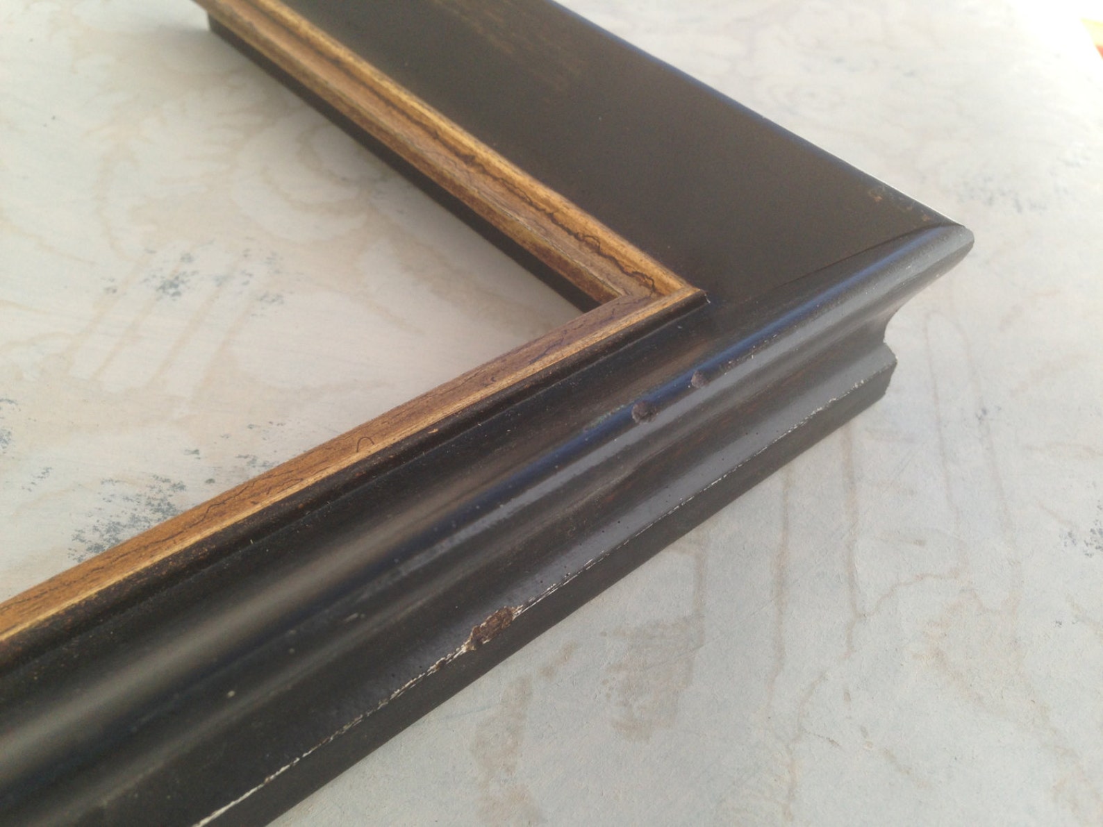 Distressed Black Picture Frame Traditional Style Any Custom Etsy