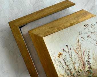 Metallic Dark Gold Brass Picture Frame- Stretcher Bar Depth- Custom Sizes- 8x10 11x14 16x20 20x24 24x36 30x40 A1 A2 A3 A4