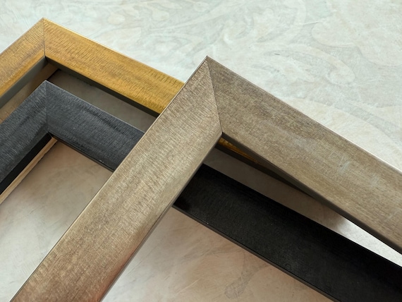 Champagne Silver Picture Frame- Contemporary Minimalist Design- Custom Sizes 4x6 8x10 9x12 11x14 12x16 12x18 A1 A2 A3 A4