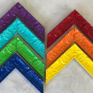Brightly Colored Ornate Glossy Picture Frames-Perfect for Colorful Wall Art- Large Sizes A5 A4 A3 4x6 5x7 8x10 12x16 16x20 20x30 24x36