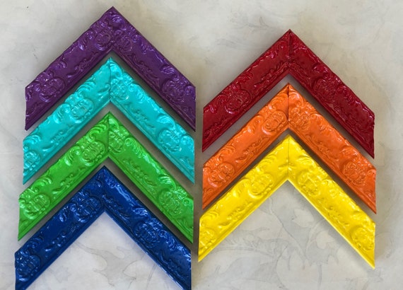 Brightly Colored Ornate Glossy Picture Frames-Perfect for Colorful Wall Art- Large Sizes A5 A4 A3 4x6 5x7 8x10 12x16 16x20 20x30 24x36