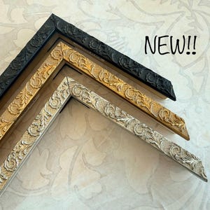 Custom Damask Picture Frame, Gold Silver Black, Vintage Photo Frame A4 A3 A2 4x6 5x7 6x6 8x8 8x10 11x14 11x17 12x16 13x19 16x20 16x24 18x24