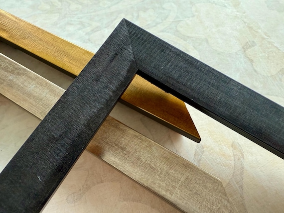 Etched Industrial Black Picture Frame - Contemporary Minimalist Design - Custom Sizes Available