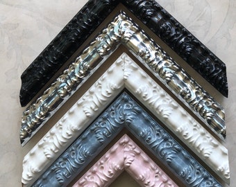 Ornate Picture Frames- Victorian Lacquers- Black, White, Silver, Blue & Pink- 5x7 8x10 8x12 8.5x11 9x12 11x14 12x16 18x24 20x30 24x30 A4 A3
