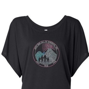Jack and Jill of America Dolman Top with Rhinestone Round Logo, Option to add Chapter Name, JJOA Rhinestone Bling Top