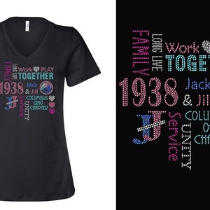JJ Wordy Rhinestone T-Shirt - Custom Chapter Name