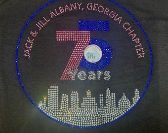 Jack and Jill 75th Anniversary Rhinestone Shirt, Albany GA Chapter