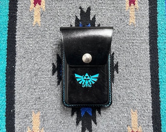 Estuche de cuero para Nintendo DS Lite con solapa para cartuchos de juego, carga superior, personalizable