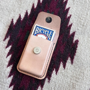Leather Playing Card Case -  Handmade Genuine Leather - Standard Size Deck - customizable