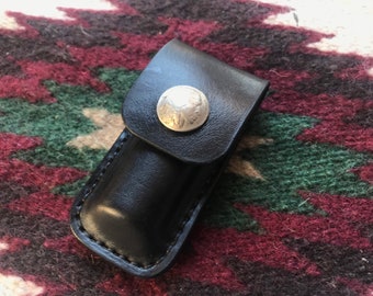 Leather Belt Pouch Lighter Case for use with Clipper lighters w/ Belt Loop - customizable