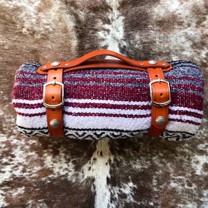 Genuine Leather BLANKET CARRIER - Yoga Mat Carrier - Buckle Closure - customizable