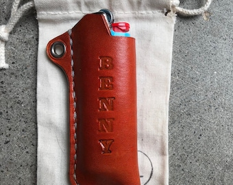 Handmade Gift for Smokers Lighter case for zippo,Leather lighter cover,Personalized lighter case for zippo,Leather lighter pouch keychain