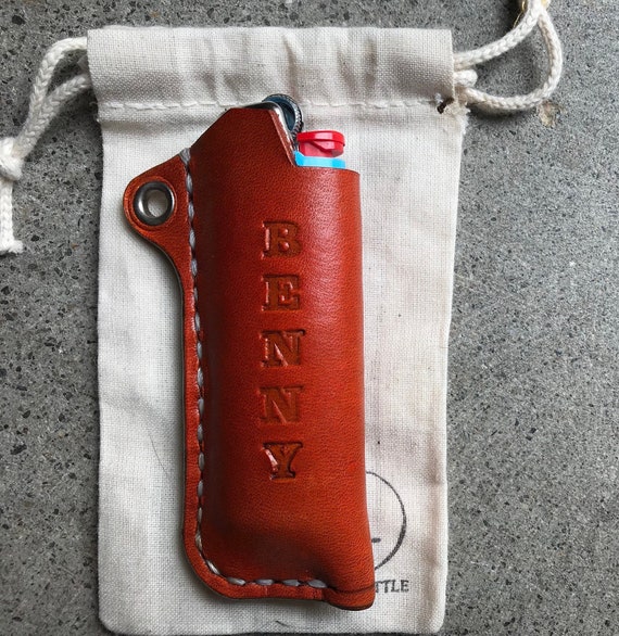 Leather Case fits Standard Size BIC Lighters Custom Made