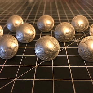 Buffalo Nickel Concho - SET OF 10 - Chicago Screwback Concho