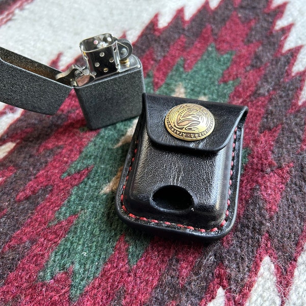 Leather ZIPPO case w/ belt loop/clip - customizable