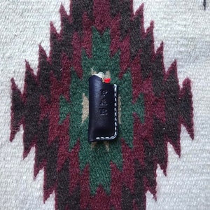 Leren LIGHTER-etui voor gebruik met MINI BIC-aansteker - aanstekerhoes handgemaakt - aanpasbaar