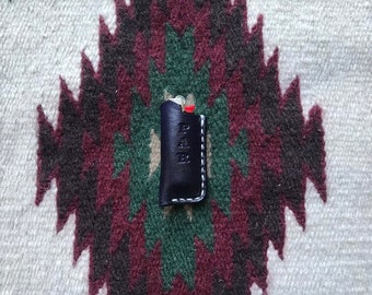 Leather LIGHTER case for use with MINI BIC lighter - lighter cover handmade - customizable