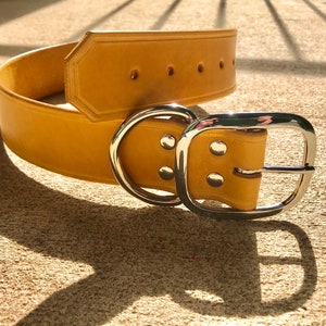 Wide Leather Dog Collar - 1 3/4&quot; inch width - Handmade Dog Collar - customizable