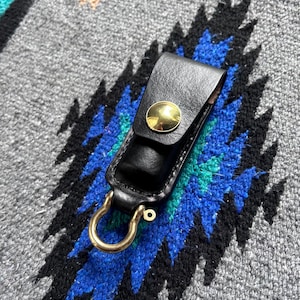 Leather Lighter Case w/ belt clip and shackle pin ring - customizable - for use with full size BIC lighter