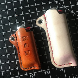 MINI BIC leather lighter case for use with MINI Bic lighter keychain cover handmade - customizable