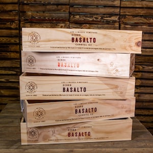 Set of 5 for wedding display - Shallow wooden wine box - 6 bottle size - perfect for tray, crafts, upcycle project, hampers, planters