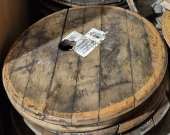 BUNG HOLE END- Zurückgeforderter Whisky Weinfass Deckel Oberseite Whiskyfass Eichenholzköpfe Deckel