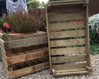 1 x CHITTING VEGETABLE TRAYS - Vintage Antique Rustic Wood Farm Tray Apple Crate Potato Bushel Box