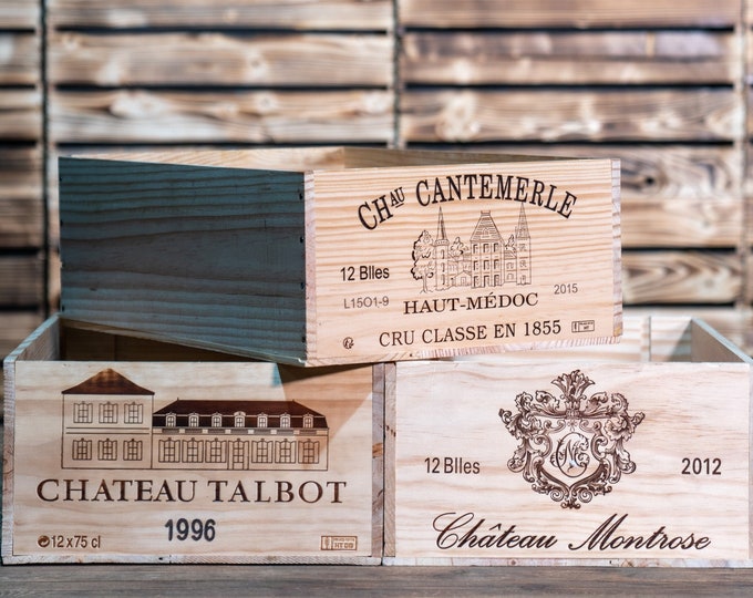 Traditional FRENCH WOODEN WINE  Box Crate Storage unit (12 bottle size)