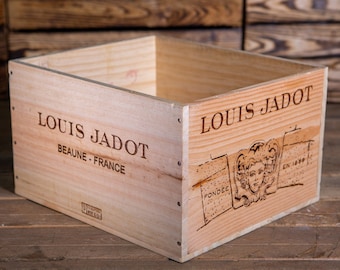 Wooden Wine Box / Crate. 6 bottle size. French, Genuine, Hamper, Shabby Chic, Vintage.