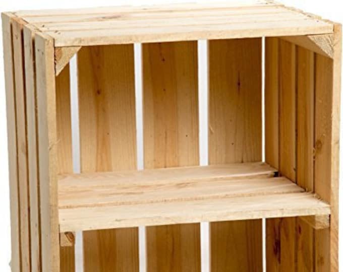 Hand made APPLE CRATE reproduction box with short shelf - Natural finish