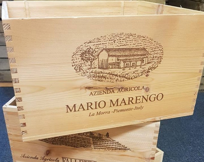 3 x ITALIAN WINE BOXES Used wooden crates -
