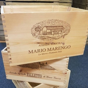 3 x ITALIAN WINE BOXES Used wooden crates - Storage solutions hampers shabby chic -