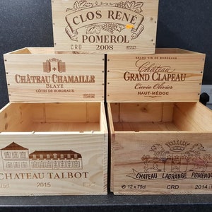 5 pack of Traditional Genuine FRENCH WOODEN WINE Boxes  / Crates / Storage unit