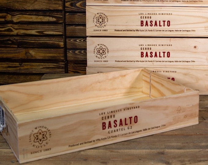 Traditional WOODEN WINE Box Crate Storage unit Tray Display (BASALTO)