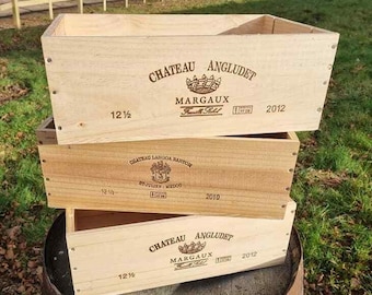 Demi-taille 12 bouteilles Long Sided - Boîte à VIN TRADITIONNELLE FRANÇAISE EN BOIS / Caisse / Unité de stockage