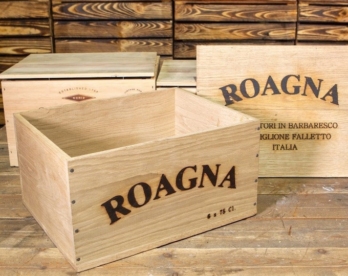 Traditional WOODEN WINE Box Crate Storage unit (6 bottle size with LID)