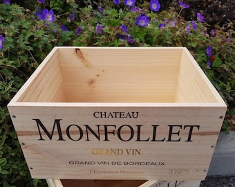 FRENCH WOODEN WINE  Box Crate Storage unit (6 bottle size) Traditional