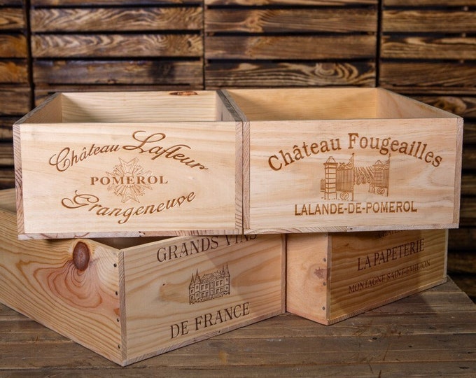 Traditional FRENCH WOODEN WINE  Box Crate Storage unit (Pack of 3 Over Runs) 12 Bottle size