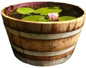 WINE OAK BARREL Planter Pot - half cut Wooden Keg Barrels ideal for the garden