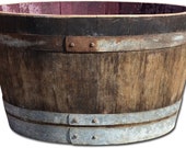 Wine OAK BARREL Planter Pot - half cut Wooden Keg Barrels ideal for the garden