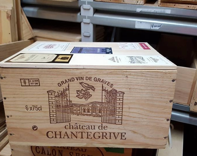 FRENCH wooden wine box WITH LID -Traditional  Box  / Crate / Storage unit