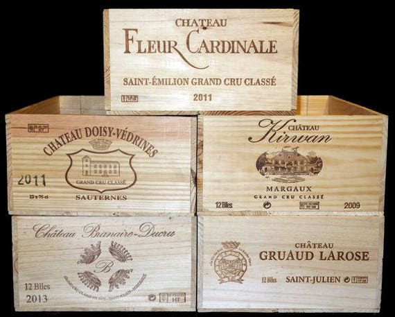 GRAND CRU CLASSE 12 Bottle French Wooden Wine Box - First Growth